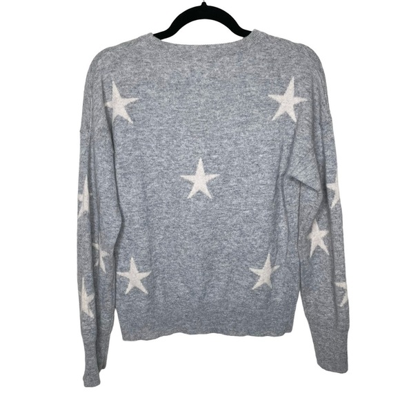 Magaschoni 100% Cashmere Star Knit Gray Sweater Medium - Picture 3 of 10